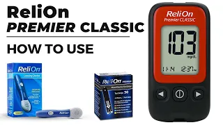 Check blood sugar with Relion Premier Classic Meter