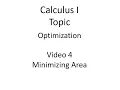 Optimization Minimizing Area