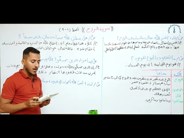 ⁣مادة التربية الاسلامية للصف الاول متوسط : سورة البروج