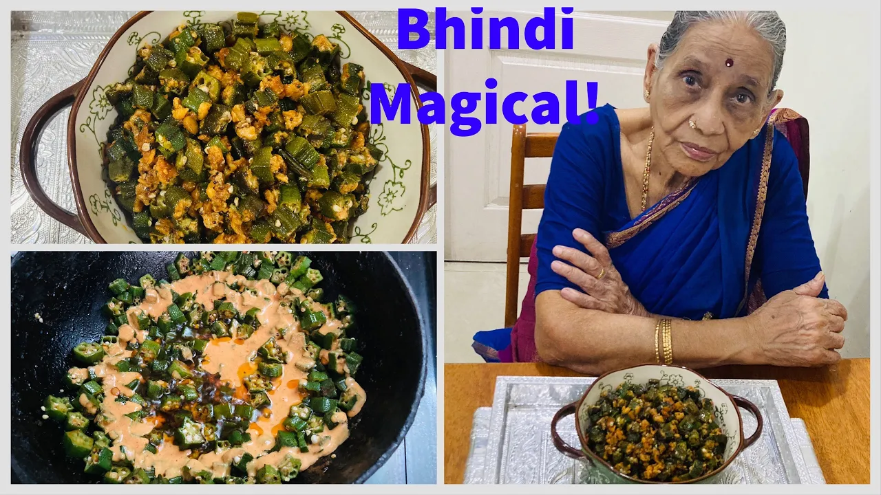 Traditional Vendakkai Bajji Curry!    Meenama makes it with expertise!   Is it Bhindi Kurkure?!  