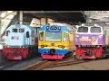 PASUKAN KERETA API PADATI STASIUN TERSIBUK JAKARTA !! Ada Lokomotif Livery Spesial dan Masinis Ramah