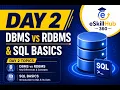 Day 2 DBMS vs RDBMS SQL Basics SQL Full Course for Beginners EskillHub360