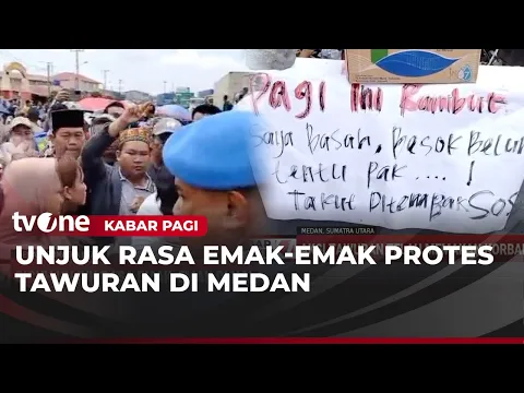 Emak-emak di Medan Unjuk Rasa di Polres Pelabuhan Belawan Menuntut Polisi Tertibkan Tawuran