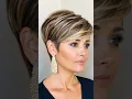 Shimmer Style Blonde Highlighted Pixie Cut