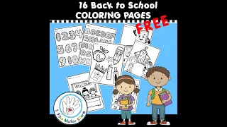 FREE Back to School Coloring Pages Fine Motor Skills for Preschool Special Ed