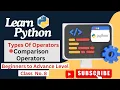 Comparison Operator Python Full Course 2024 For Beginners Operators Hina Imtiaz