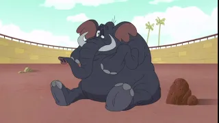 Looney Tunes Cartoon Sylvester Butt crushed by an Elephant