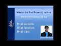 final Keyword in Java Explained Clearly Variables Methods Classes