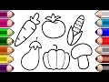Vegetable Coloring Pages How To Draw Vegetables Coloring Book For Kids