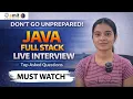 Java Full Stack mock Interview Questions 2026 Live Mock Interview