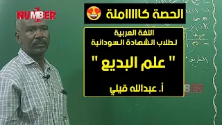 اللغة العربية علم البديع أ عبدالله قيلي حصص الشهادة السودانية 