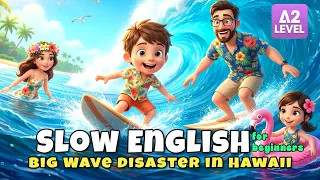 Our Hawaii Surfing Surprise | Easy English Listening Story (A2 Level) | Slow English