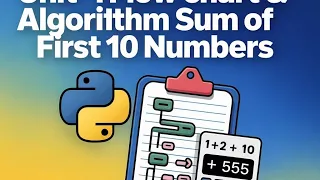 Python Programming Unit-1 Flow Chart Algorithm Sum of First 10 Numbers GTU Exam IMP