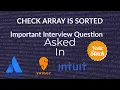 ARRAYS SORTING Check array is sorted Code in 5 minutes DSA Code in Java