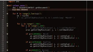 How to change coloured cells libreoffice by a macro in Python