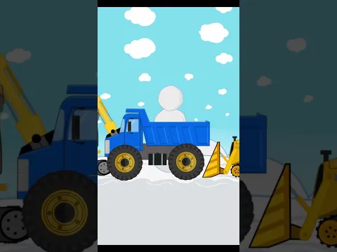 Mini JCB Builds in the Snow! Funny Excavator Adventure #shorts