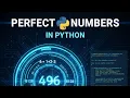 How to find Perfect numbers in python in tamil