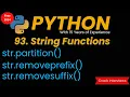 partition Function removeprefix removesuffix built in functions in Python