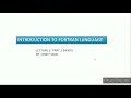 Introduction to Fortran 90 language for beginners lecture 1 part 1 in hindi