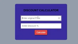 discount calculator using html css and javascript web development