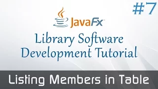 JavaFX Library Software From Scratch Preparing Member Table