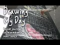 Draw my day Bullet journal on blackboard November 2019