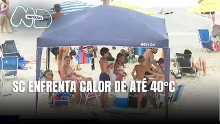 SC registra calor extremo e praias ficam cheias de turistas
