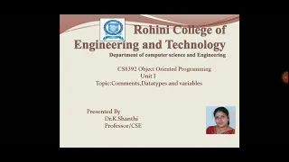 CS8392 Object Oriented programming