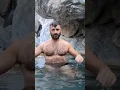 Κρυοθεραπεία🥶 #waterfall #nature #bilaras #outdoors #coldtherapy #man #shorts #bilarasts