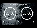 25 Minute Timer 1-Hour Study Pomodoro 25 min x 2 sets Rain sound ASMR