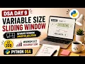 DSA Day 9 Variable Size Sliding Window Minimum Size Subarray Sum LeetCode 209