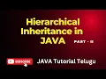 Hierarchical Inheritance in JAVA Telugu Inheritance in JAVA Java Tutorial in Telugu