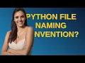 Softwareengineering Python file naming convention
