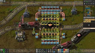 Factorio Blueprint Showcase Smelting Array and 1-1 Loading Train Stations