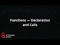 Functions Declaration and Calls
