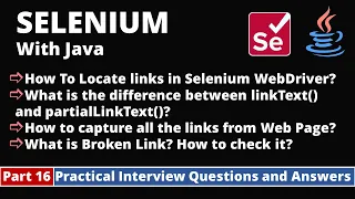 Part16-Selenium with Java Tutorial Practical Interview Questions and Answers Links