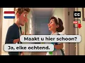 Easy Dutch Conversation – 🧹 Chatting with a Cleaner in the Hallway (A2–B1)