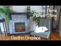 Electric Fireplace Stone with Mantel - Review Demo