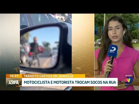 Caos no trânsito: confronto entre motociclista e motorista em Joinville