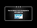 How to debug or set a breakpoint in SAP ABAP FM Function Module