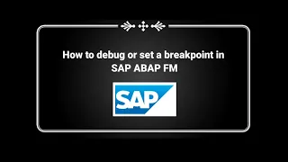 How to debug or set a breakpoint in SAP ABAP FM Function Module