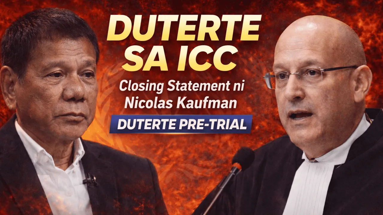 Duterte sa ICC Closing statement ni Nicolas Kaufman sa Duterte pre trial with captions