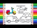 How to Draw Vehicles and Planes Colors Transportation Coloring Pages The Shape of The Means
