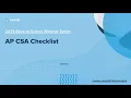 2024-2025 AP CSA Checklist - On Demand Webinar