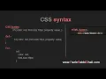 CSS Syntax - CSS3 Tutorial