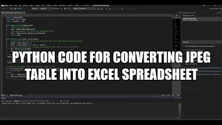 Python Code for converting JPEG table into excel spreadsheet