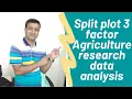 How to analyzed Split plot 3 factor Agriculture research data