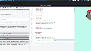 freeCodeCamp Attach a Fallback value to a CSS Variable