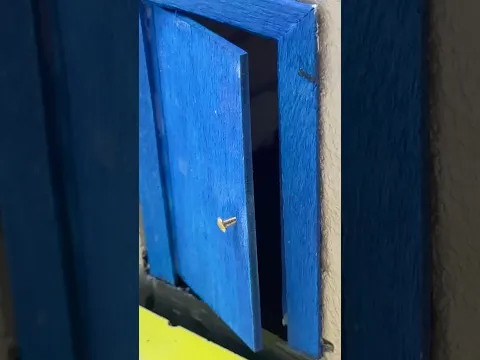 Incredible tiny blue house made with mini bricks 🧱 #miniature #diy