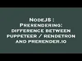 NodeJS Prerendering difference between puppeteer rendetron and prerender io